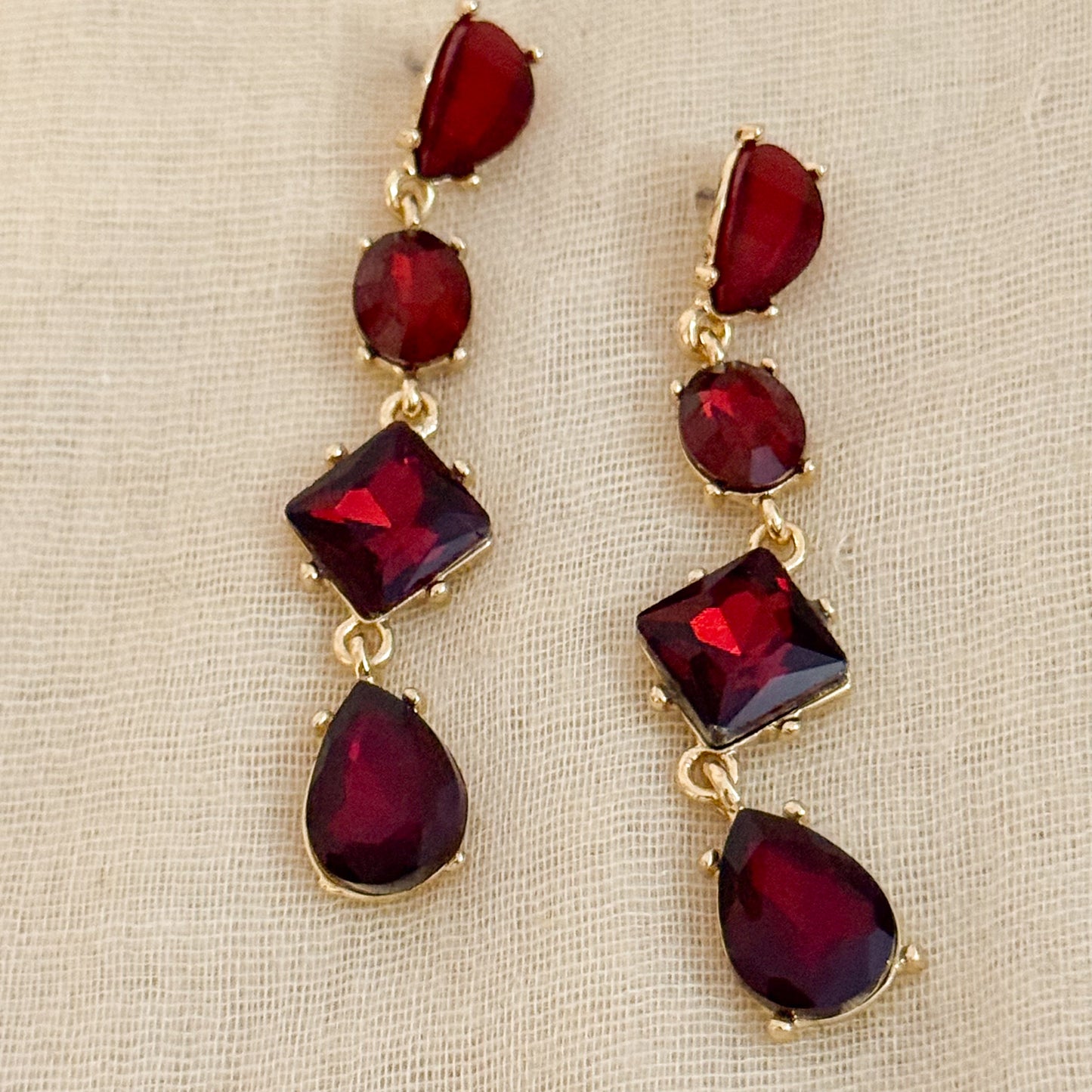 Pendientes Rubí Aura（largo）