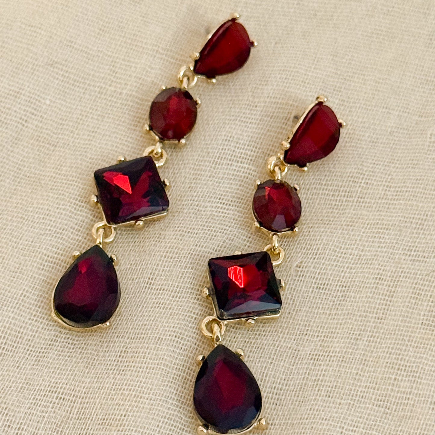 Pendientes Rubí Aura（largo）