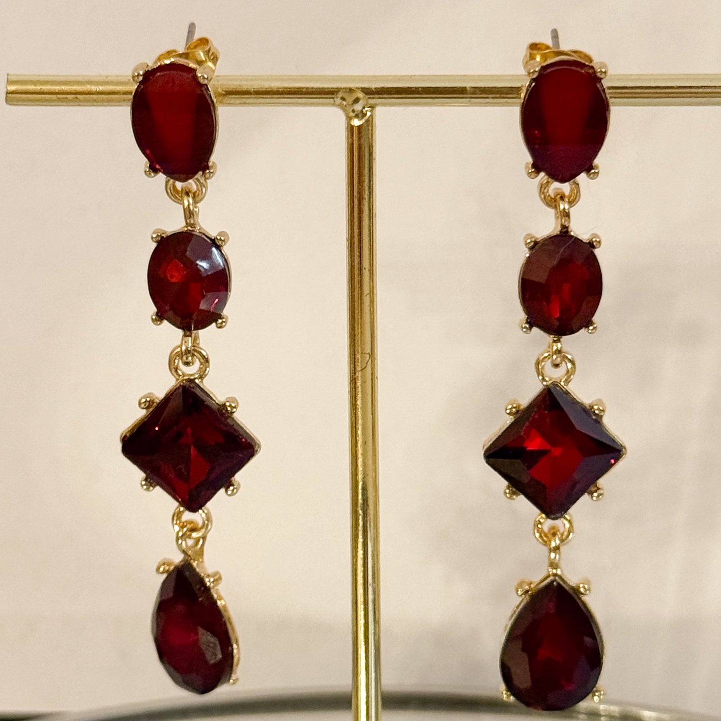 Pendientes Rubí Aura（largo）