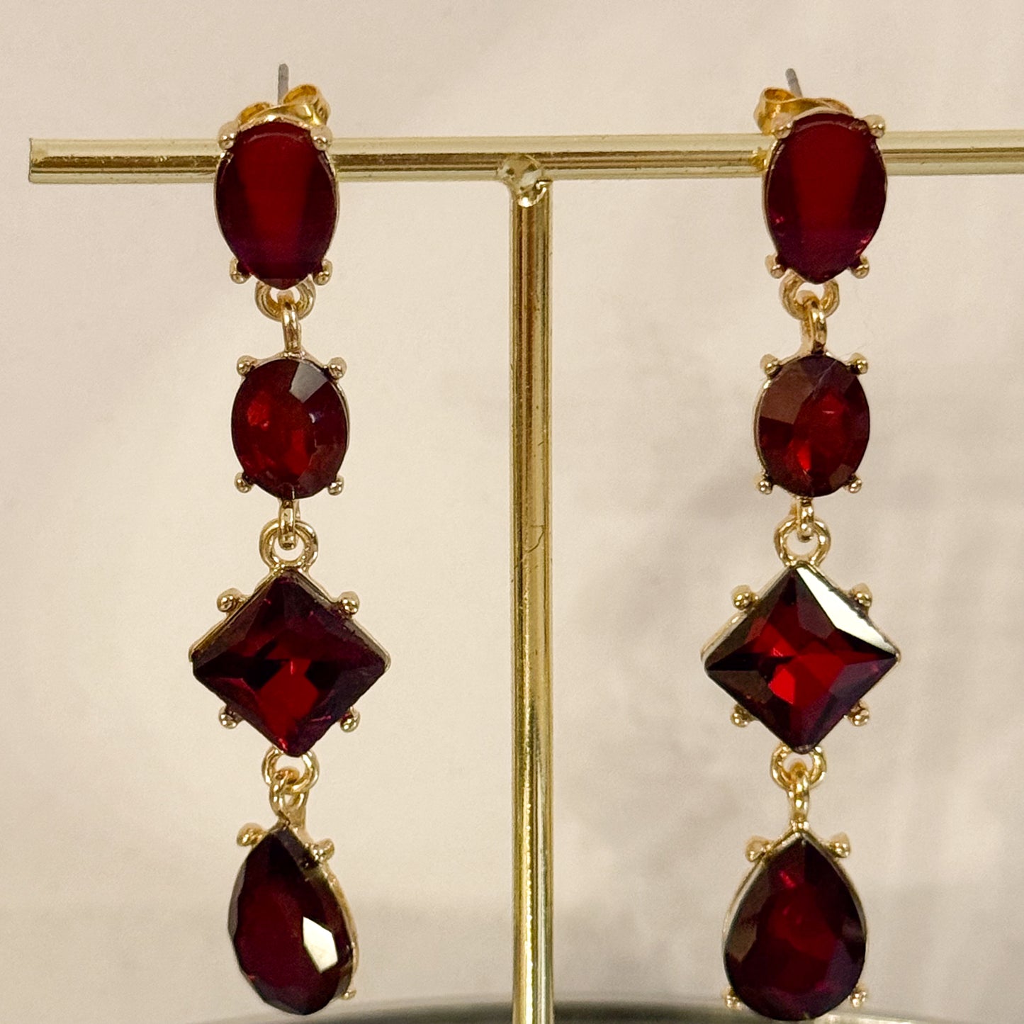 Pendientes Rubí Aura（largo）