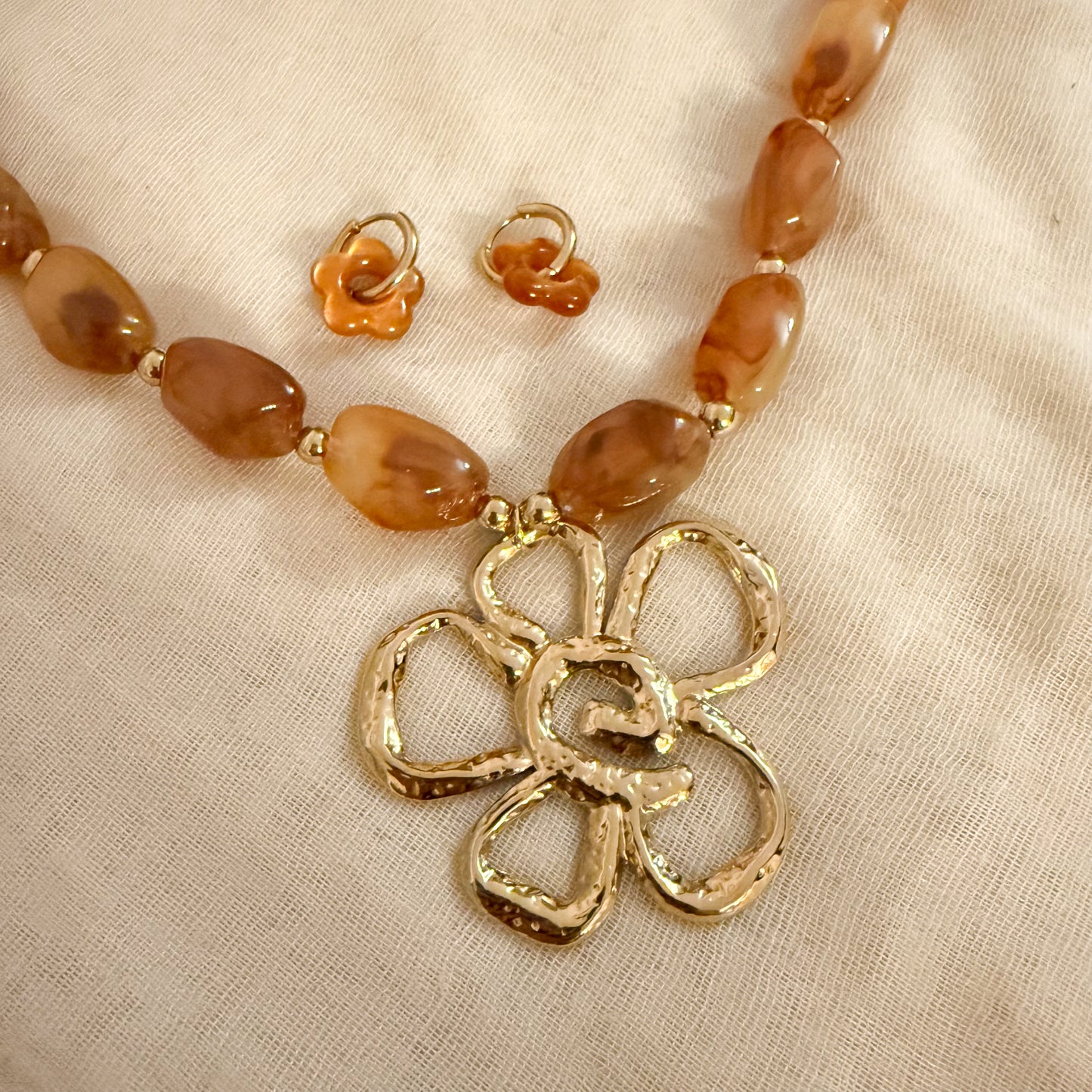 Rebajas -20% Pendientes Flor Ámbar （2 colores）