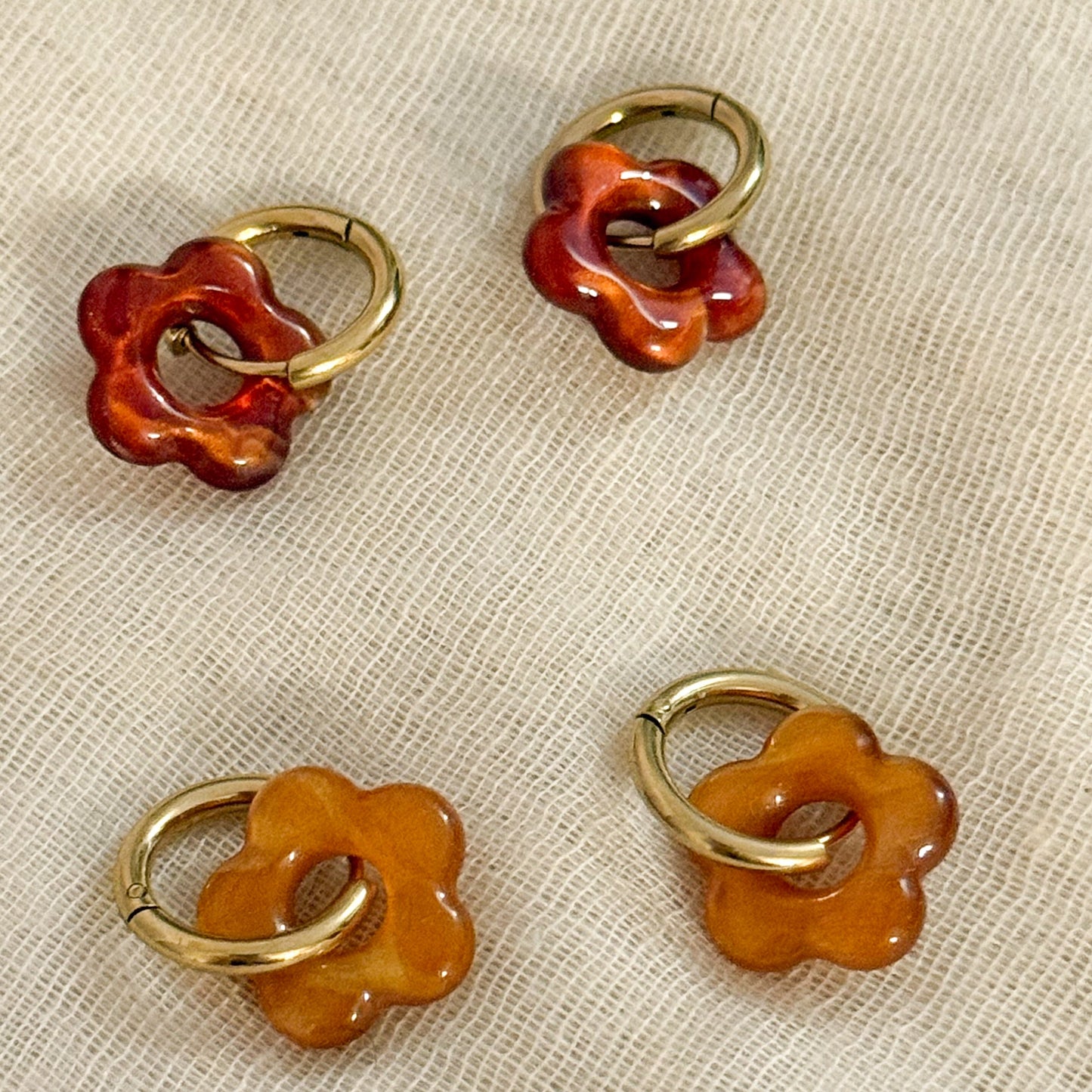 Rebajas -20% Pendientes Flor Ámbar （2 colores）