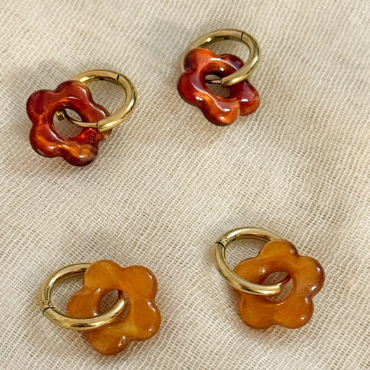 Rebajas -20% Pendientes Flor Ámbar （2 colores）