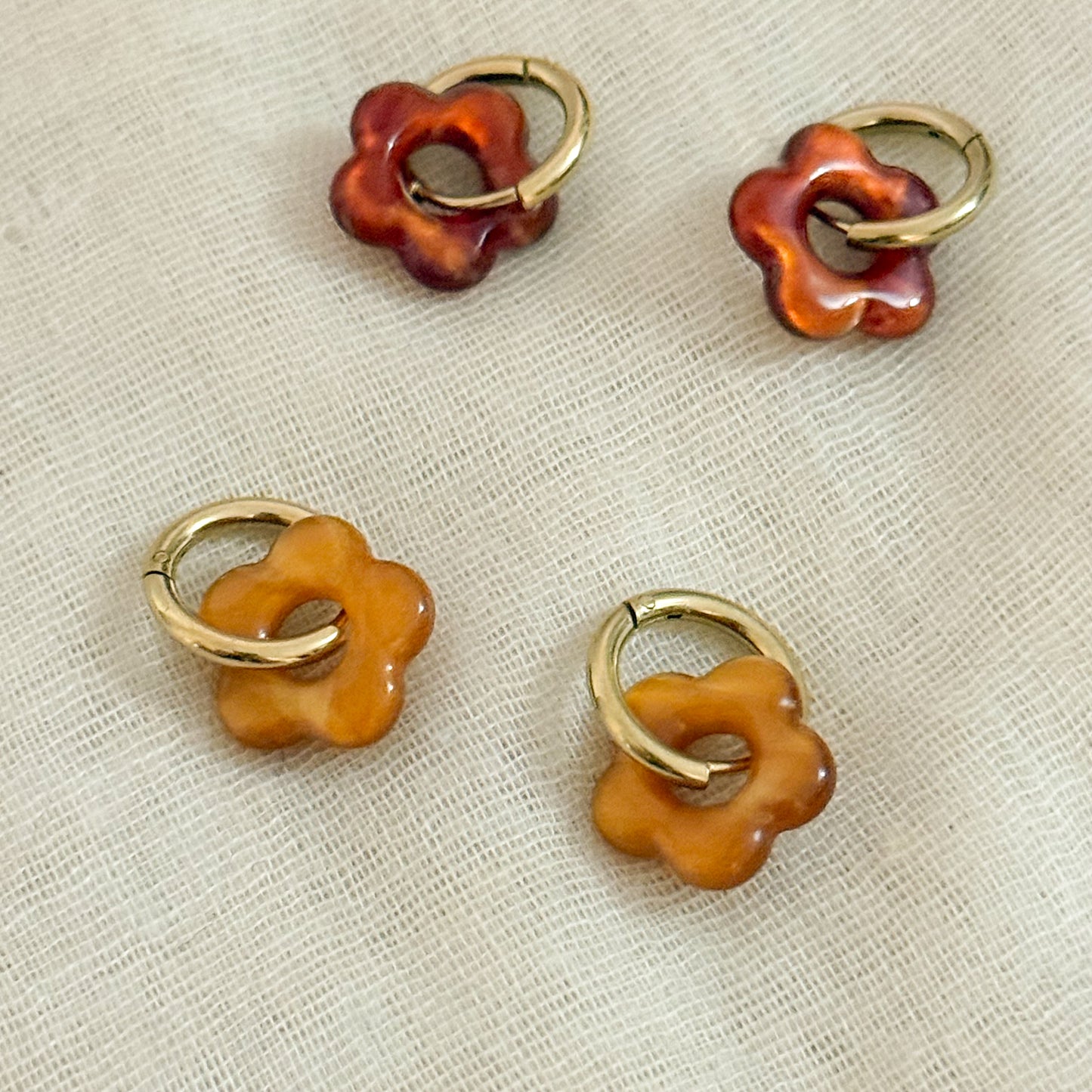 Rebajas -20% Pendientes Flor Ámbar （2 colores）