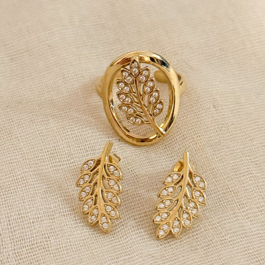 Look Hoja Dorada brillo（Anillo adjustable）