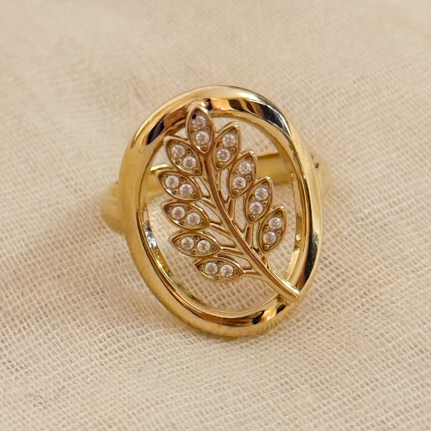 Look Hoja Dorada brillo（Anillo adjustable）