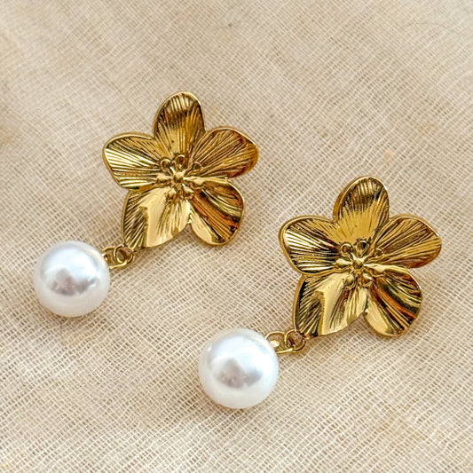 Pendientes Flor encanto ( Esfera Colgante)
