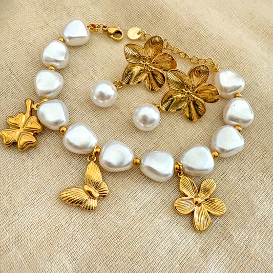 Pendientes Flor encanto ( Esfera Colgante)