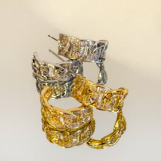 Pendientes Ana (cadena brillante/dorado/plateado)