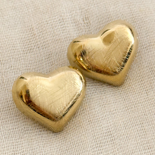 Pendientes Corazón Suave  （Pendientes Corazón Dorado Pulido）