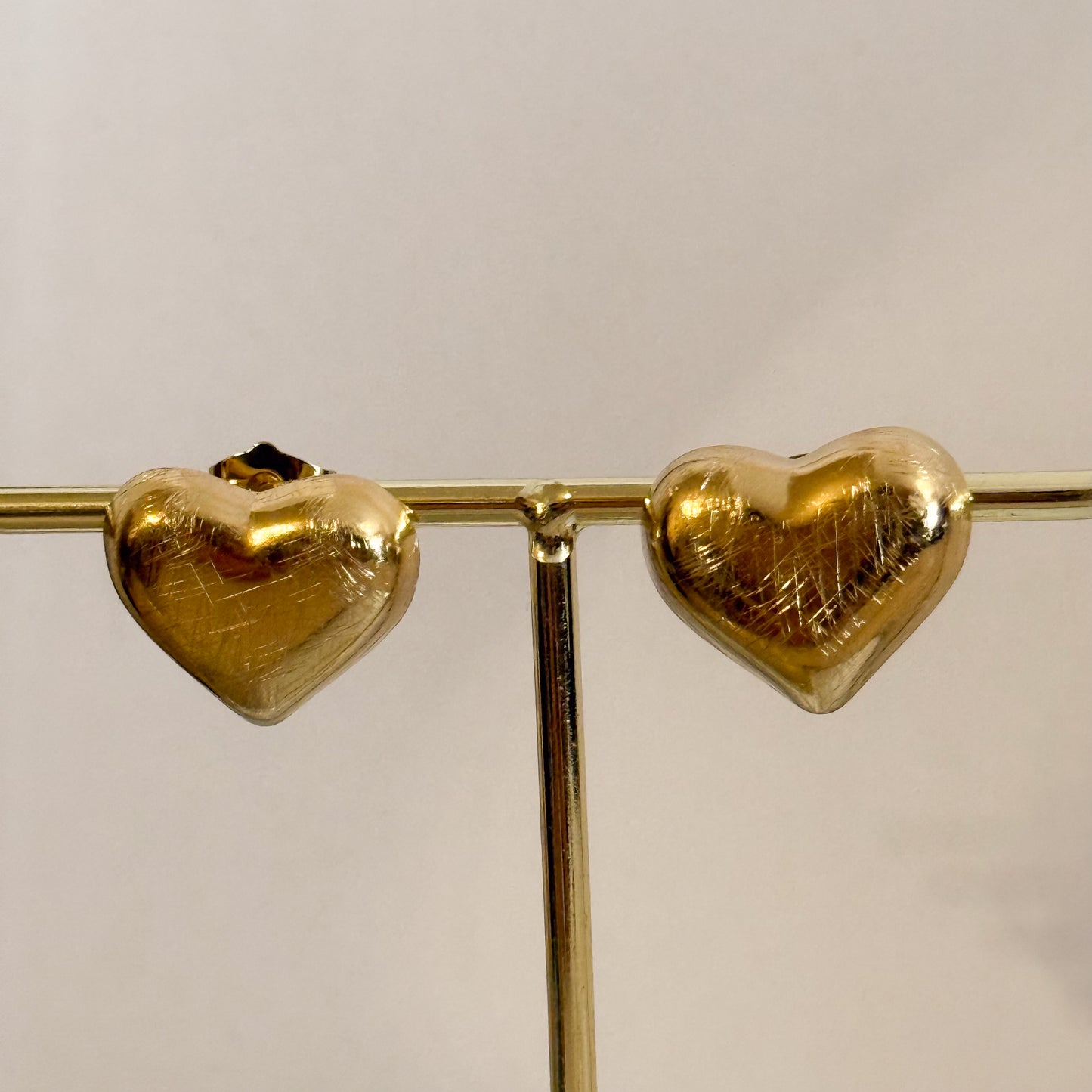 Pendientes Corazón Suave  （Pendientes Corazón Dorado Pulido）