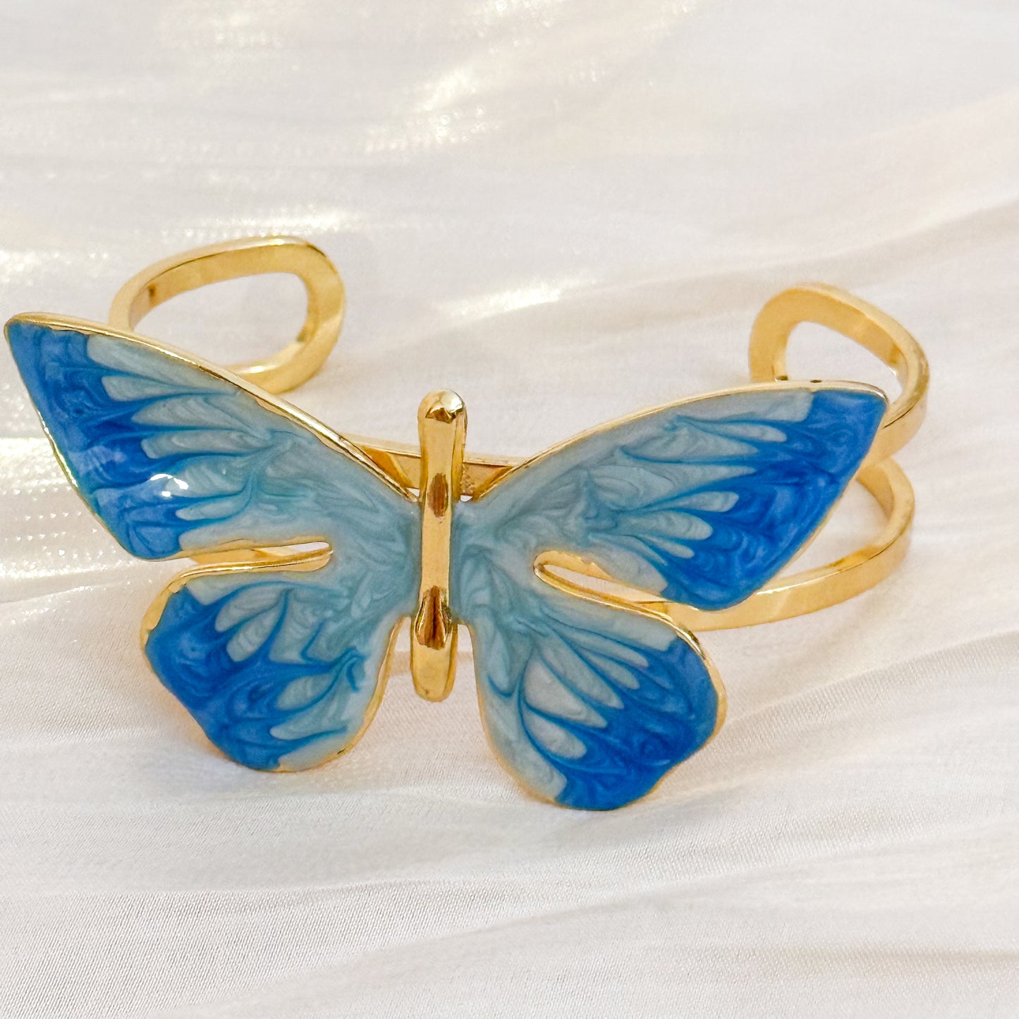 Brazalete Mariposa BALI AZUL/BLANCO (Pulsera)