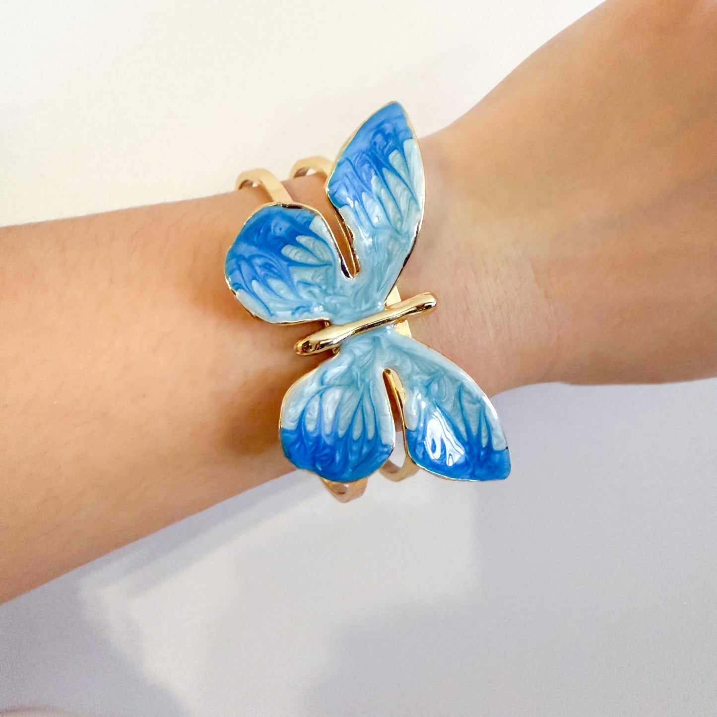 Brazalete Mariposa BALI AZUL/BLANCO (Pulsera)