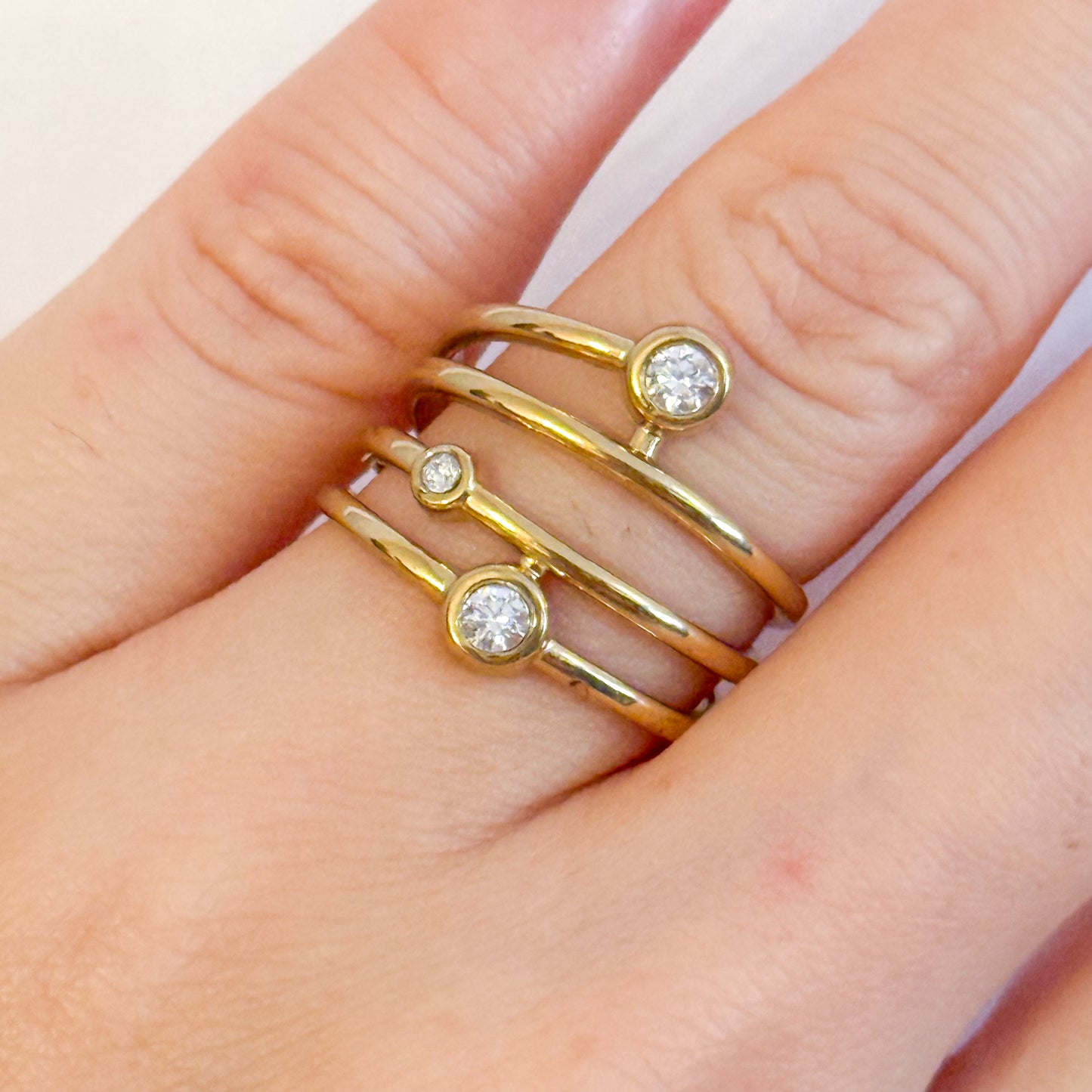 Anillo Luz Minimal  （Anillo Ajustable Doble Brillo）