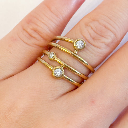 Anillo Luz Minimal  （Anillo Ajustable Doble Brillo）