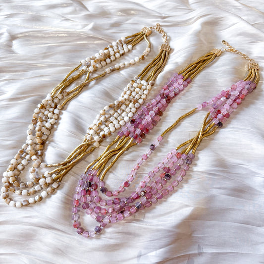 Collar Luz de Arena（Dos colores cuentas）