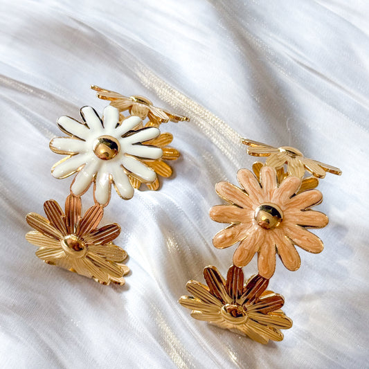 Brazalete Daisy FLOR（Blanco/Naranja）