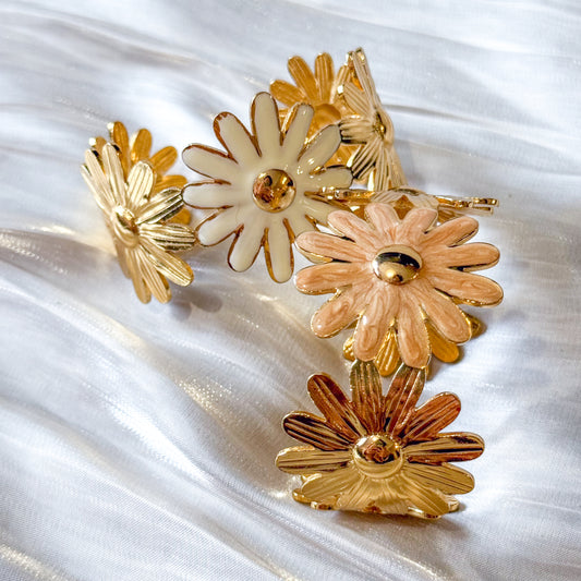 Brazalete Daisy FLOR（Blanco/Naranja）
