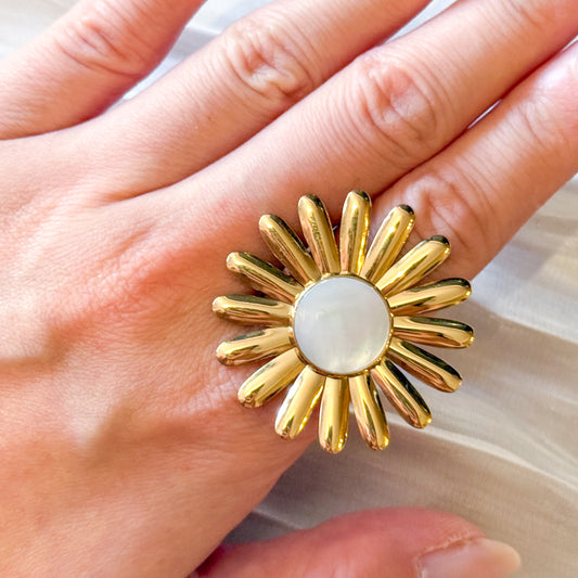 Anillo Margarita Ajustable (Flor nacado)