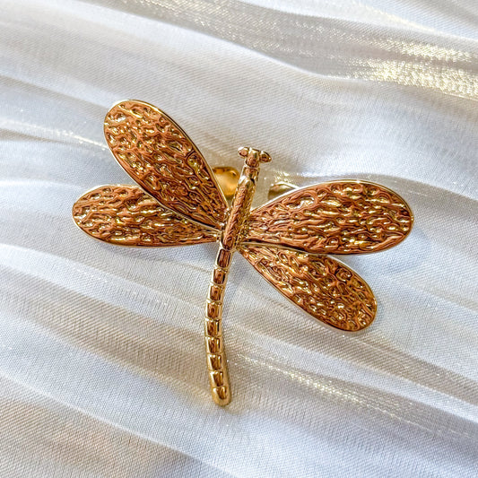 Anillo Libélula Alma Ajustable (dorado)