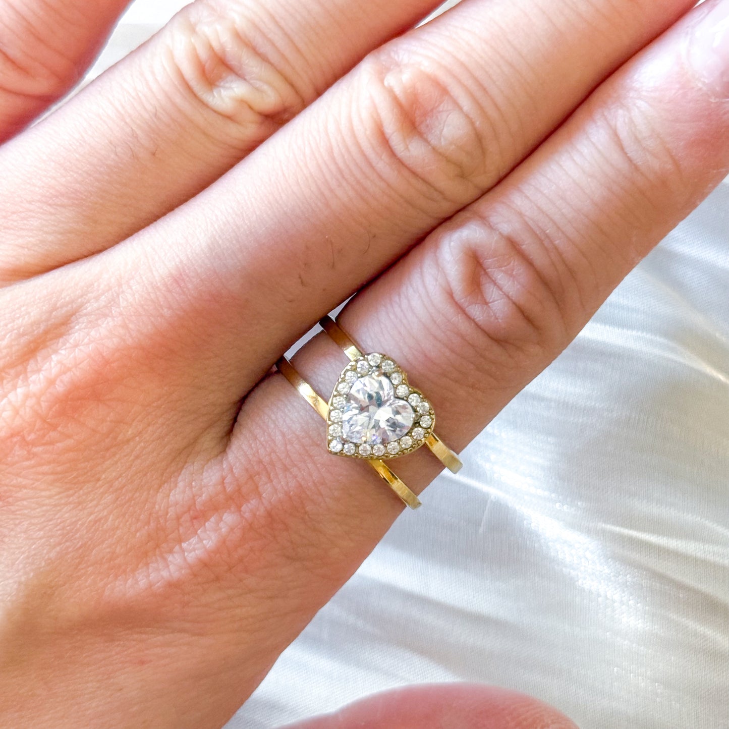 Anillo Amorcito Ajustable (Corazón Brillo)