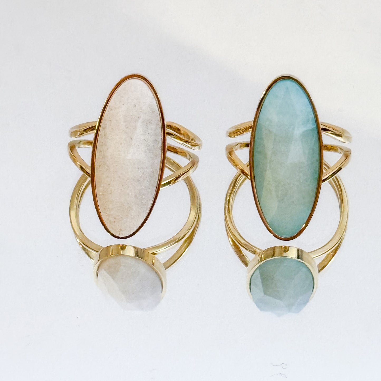 Anillo Gemma Oval (3 Colores) Ajustable