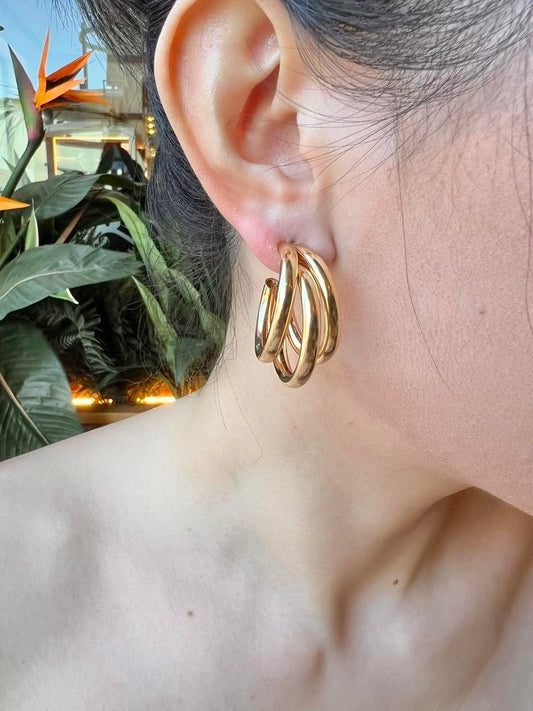 Rebajas -20%-Pendientes finos de tres garras (pequeño, grande)