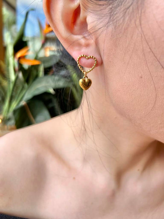 Pendientes de doble corazón
