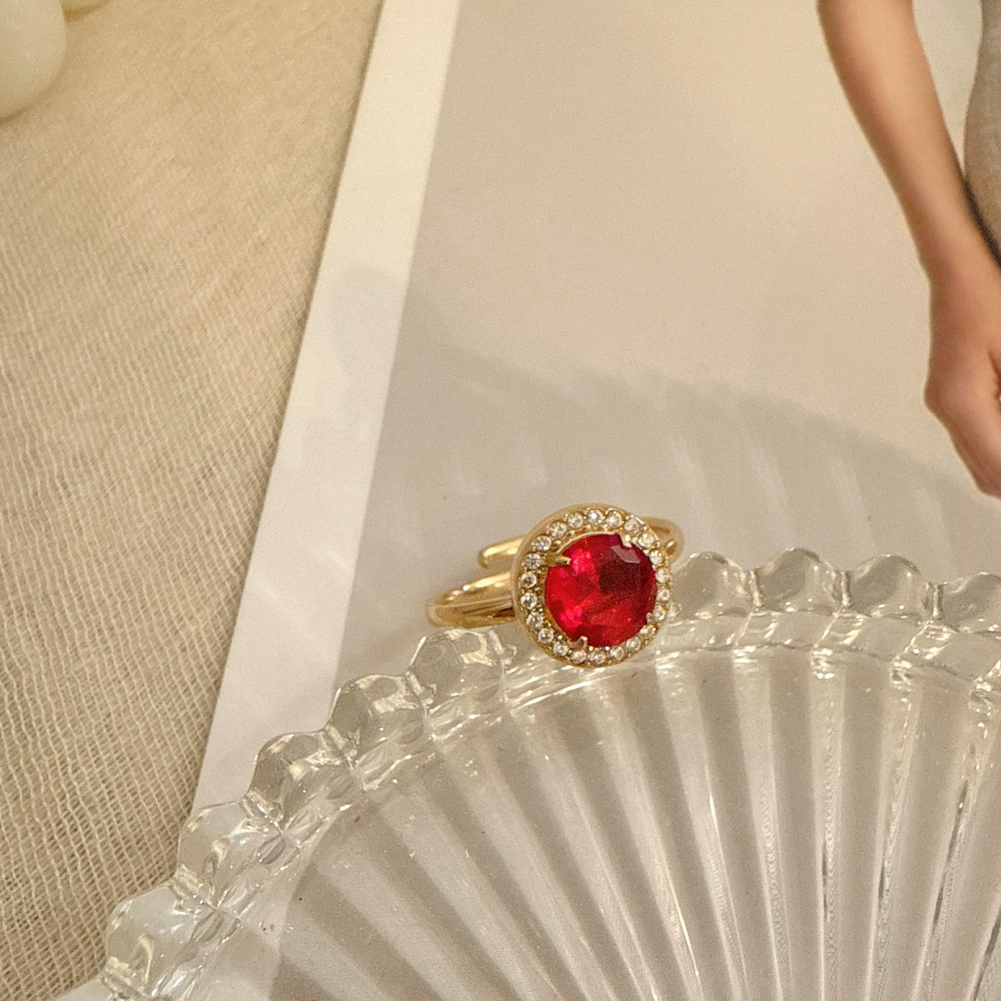 Anillo Brillo Redondo ajustable (3 colores)