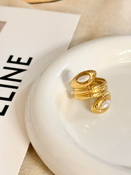 Anillo Acero Inoxidable Talla 18 Diseño Cabeza de Serpiente