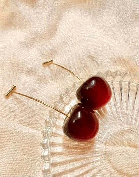 【LUNA AMBAR】Pendiente de cereza grande