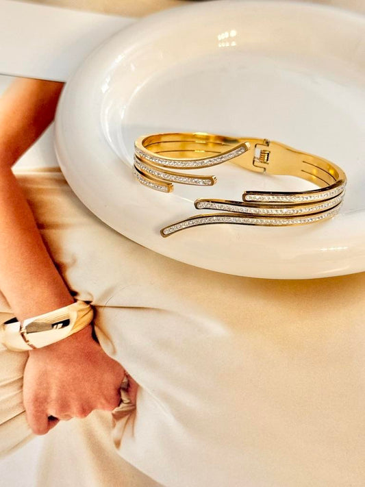 Pulsera Rígida Olas Abierta